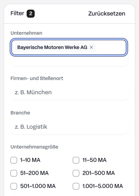 Kontaktsuche: Unternehmen gezielt auswählen
